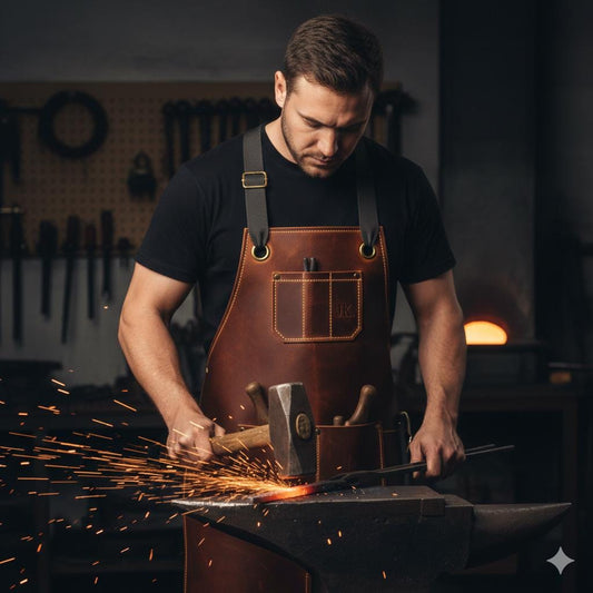 Heavy-duty leather work apron by Premium Skin