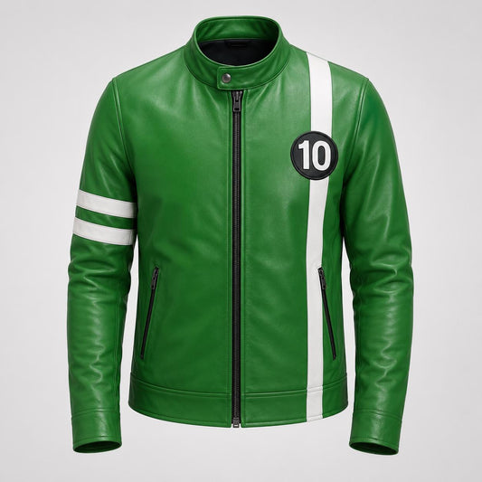 Black anime-inspired leather jacket by Premium Skin