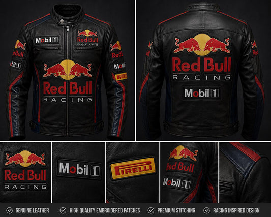 Black motorsport racing leather jacket by Premium Skin