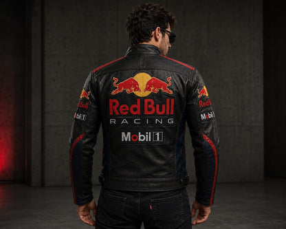 Black motorsport racing leather jacket by Premium Skin