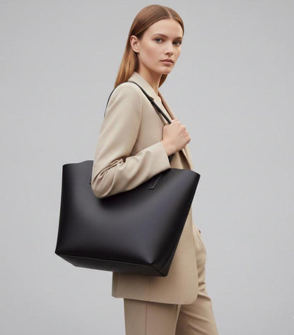 Oversized leather tote bag by Premium Skin