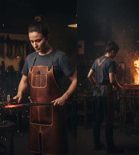 Heavy-duty leather work apron by Premium Skin