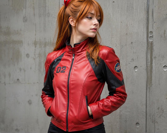 Red anime-inspired biker jacket by Premium Skin