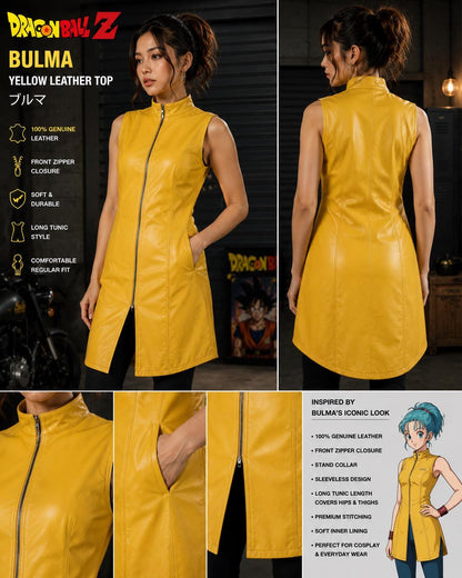 Yellow anime-inspired sleeveless vest by Premium Skin