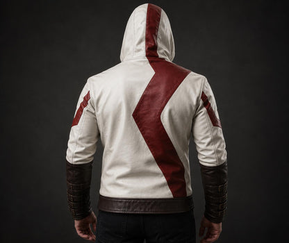 Sheepskin leather jacket hood detail