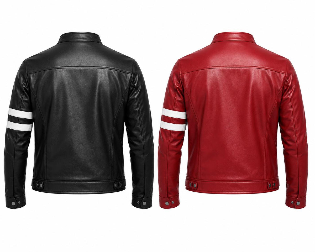 Black anime-inspired leather jacket by Premium Skin