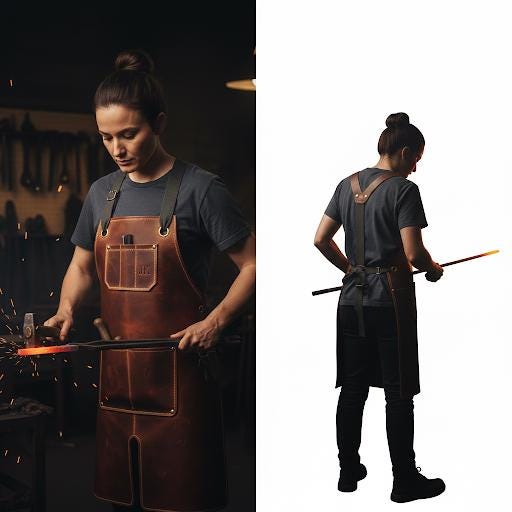 Heavy-duty leather work apron by Premium Skin
