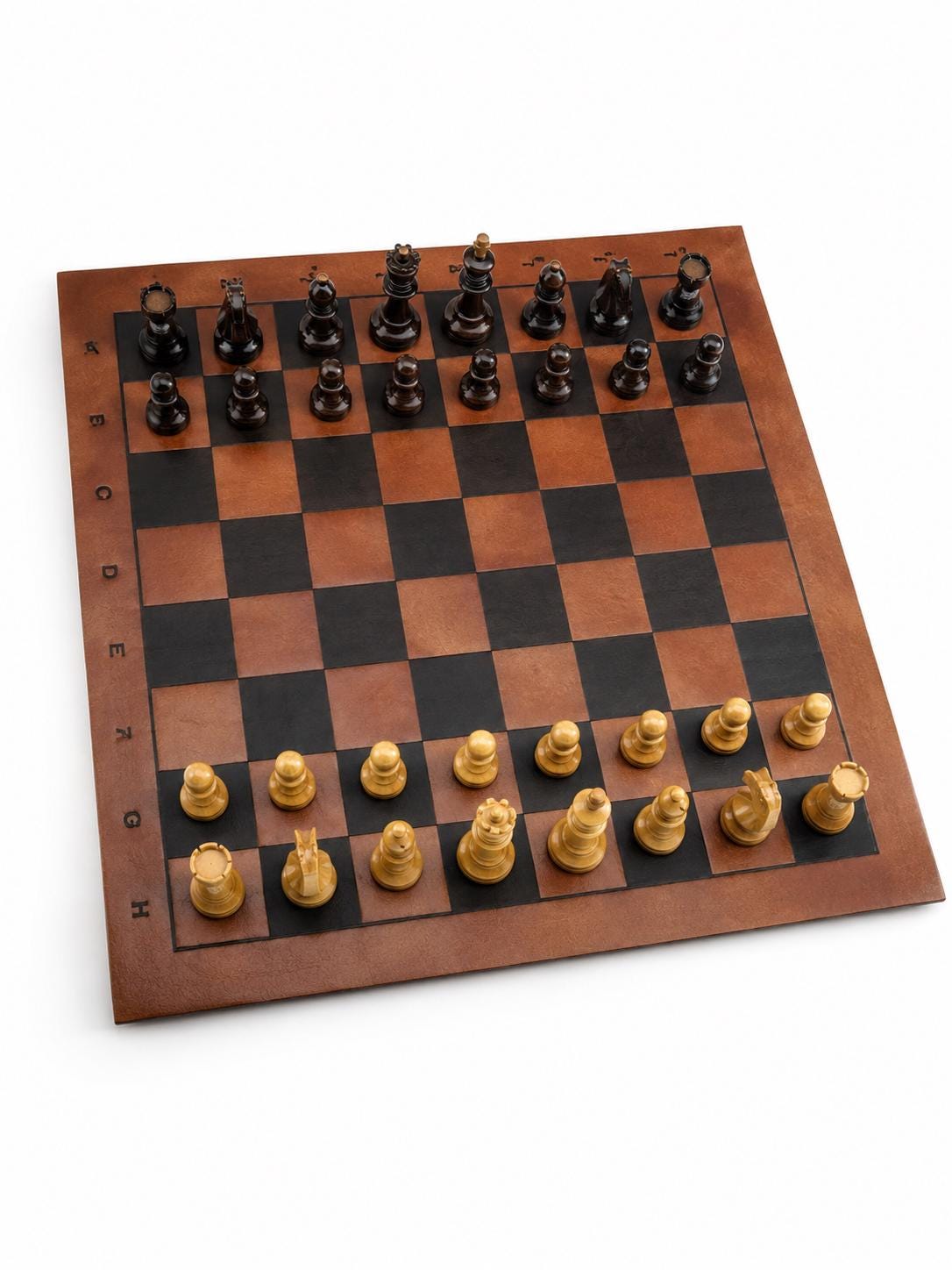 Handmade leather travel chess set by Premium Skin