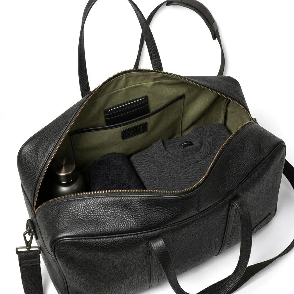 Leather sports and travel duffel bag by Premium Skin