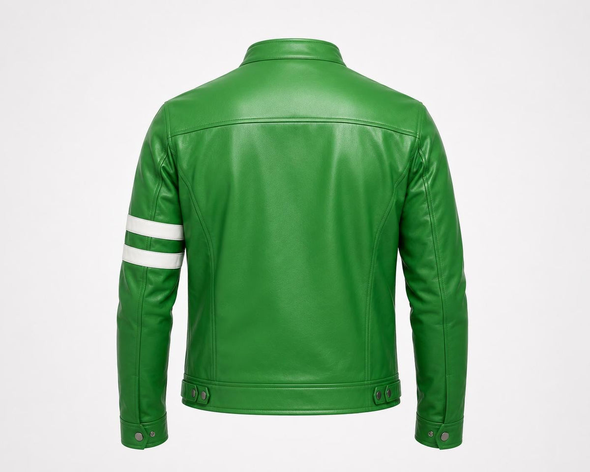 Black anime-inspired leather jacket by Premium Skin