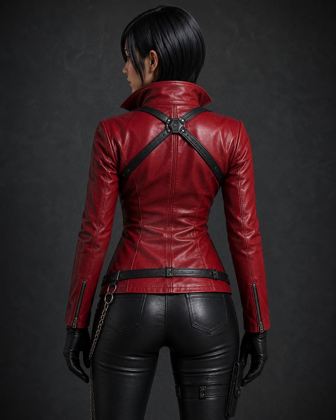 Red cosplay biker jacket by Premium Skin
