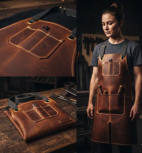 Heavy-duty leather work apron by Premium Skin