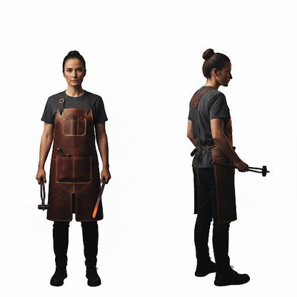 Heavy-duty leather work apron by Premium Skin