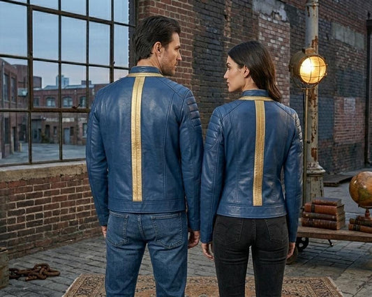 Blue vault-inspired gamer jacket by Premium Skin