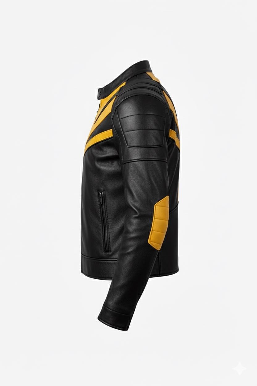 Yellow and black hero-inspired leather jacket by Premium Skin