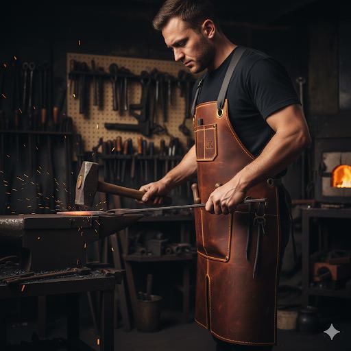 Heavy-duty leather work apron by Premium Skin