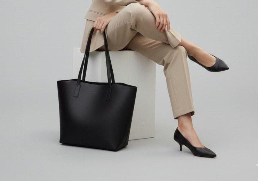 Oversized leather tote bag by Premium Skin