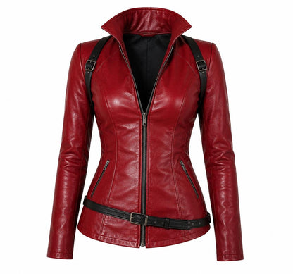 Red cosplay biker jacket by Premium Skin