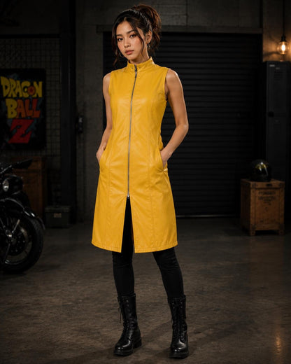 Yellow anime-inspired sleeveless vest by Premium Skin