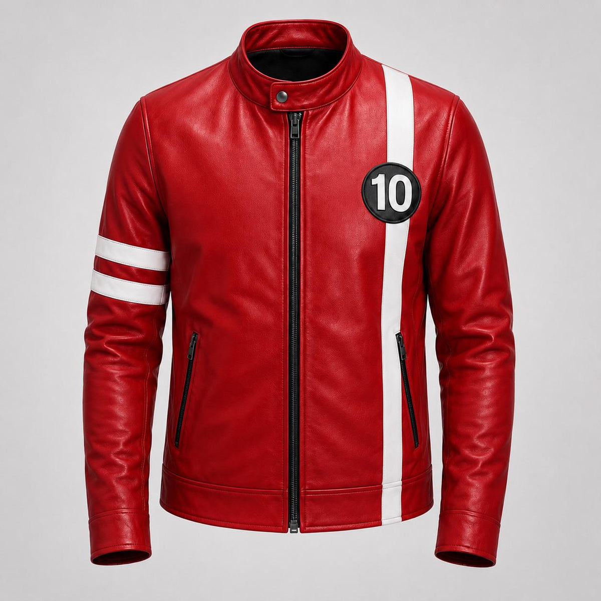 Black anime-inspired leather jacket by Premium Skin