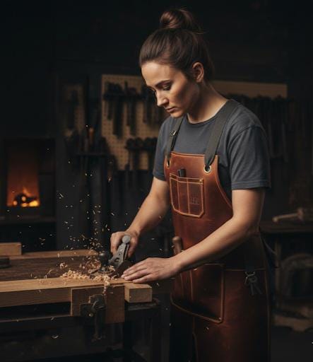 Heavy-duty leather work apron by Premium Skin