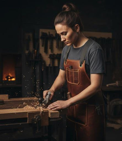 Heavy-duty leather work apron by Premium Skin
