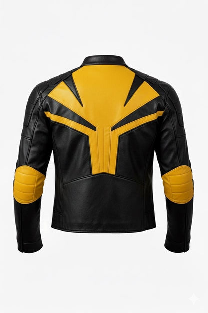 Yellow and black hero-inspired leather jacket by Premium Skin
