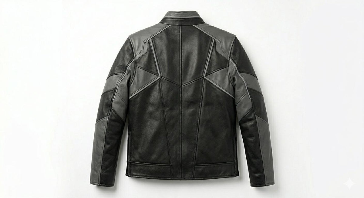 Geometric panel leather jacket by Premium Skin