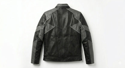 Geometric panel leather jacket by Premium Skin